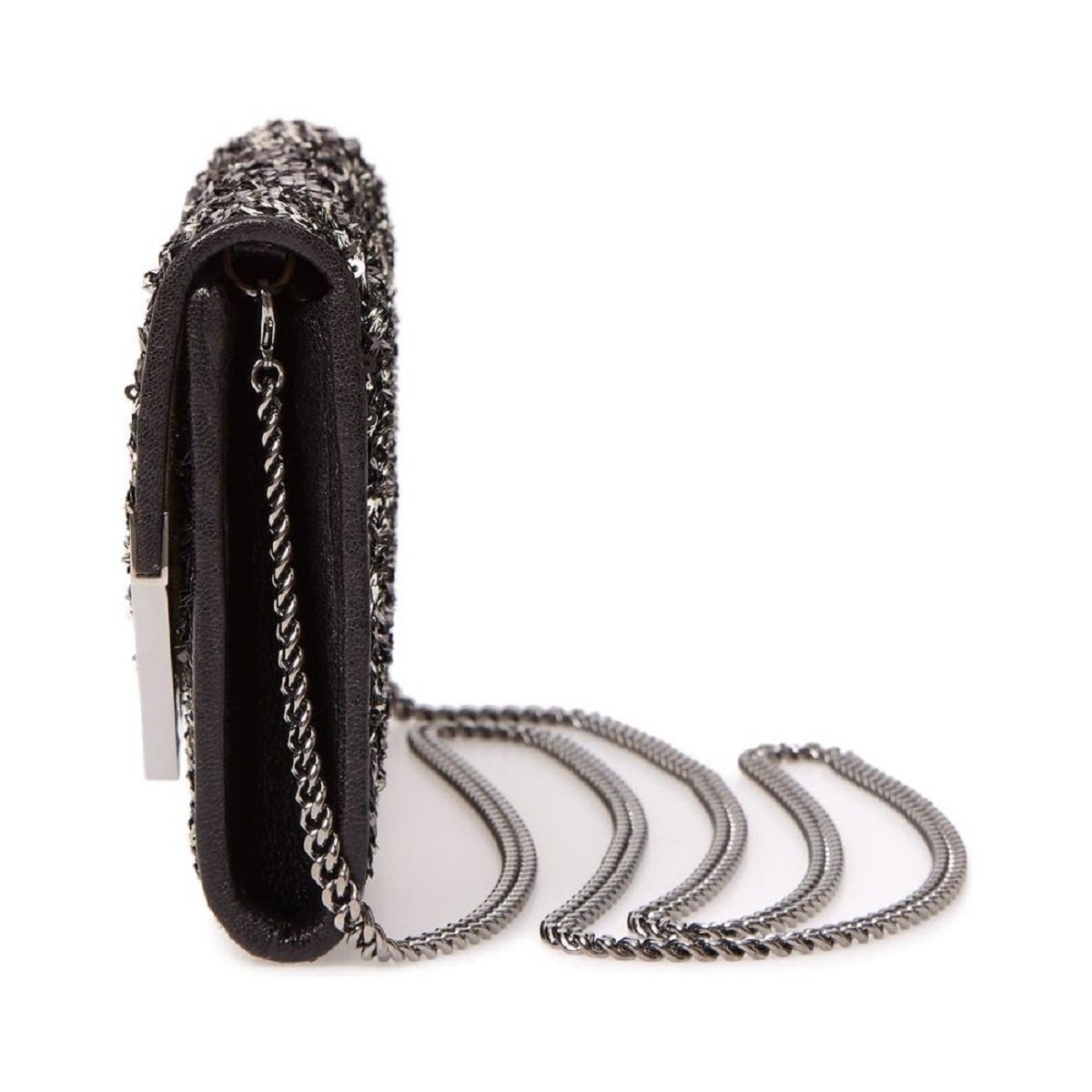 Jimmy Choo Emmie Black Silver Double Faced Sequins Handbag DFS/000071