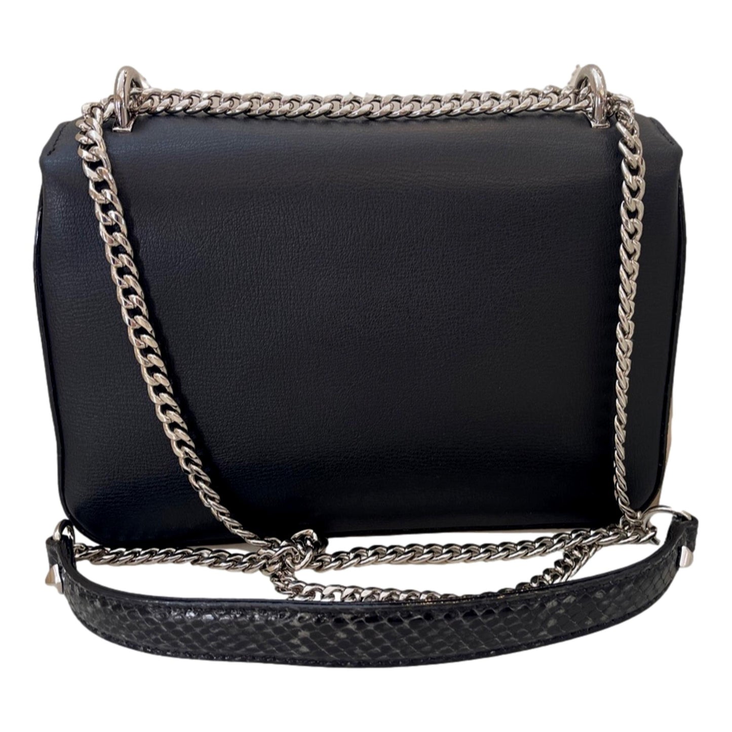 Jimmy Choo JC Anthracite Snake Print Leather Shoulder Bag OGLF | 028