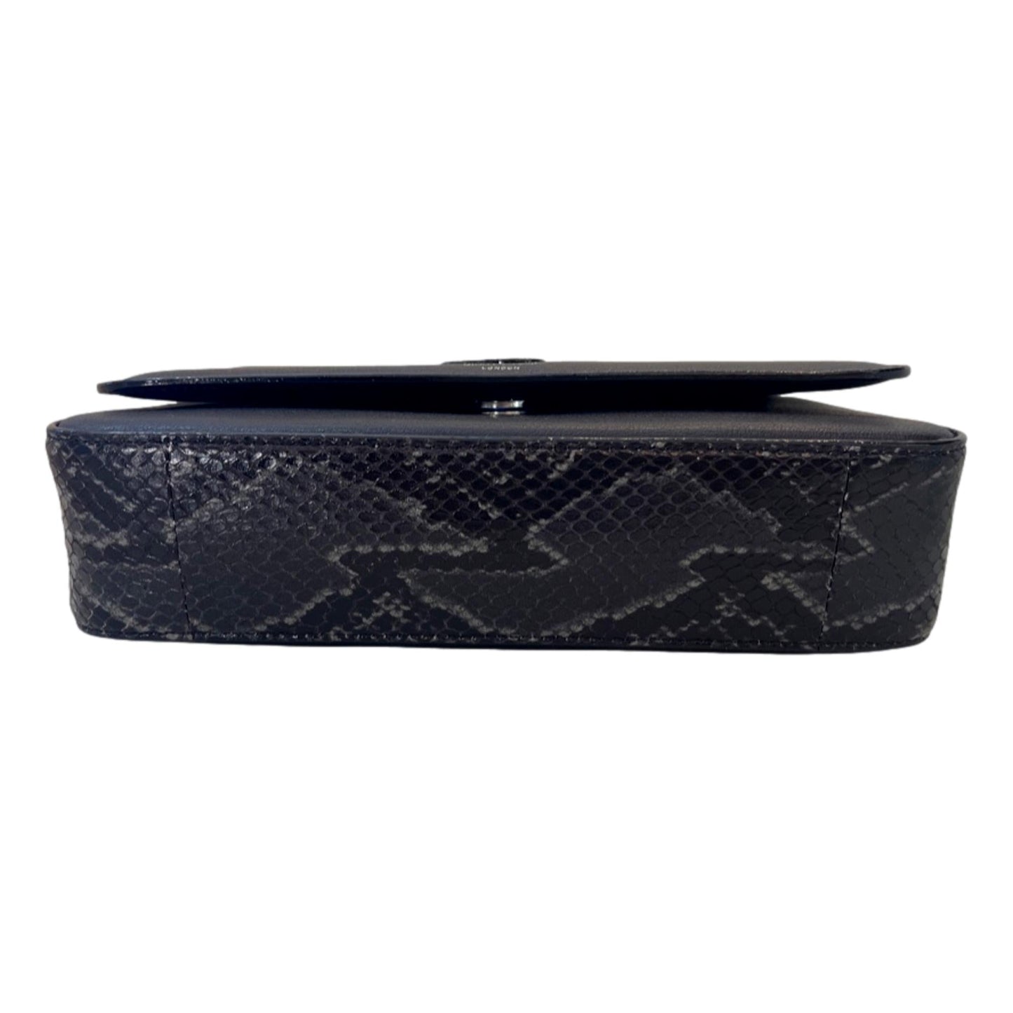 Jimmy Choo JC Anthracite Snake Print Leather Shoulder Bag OGLF | 028