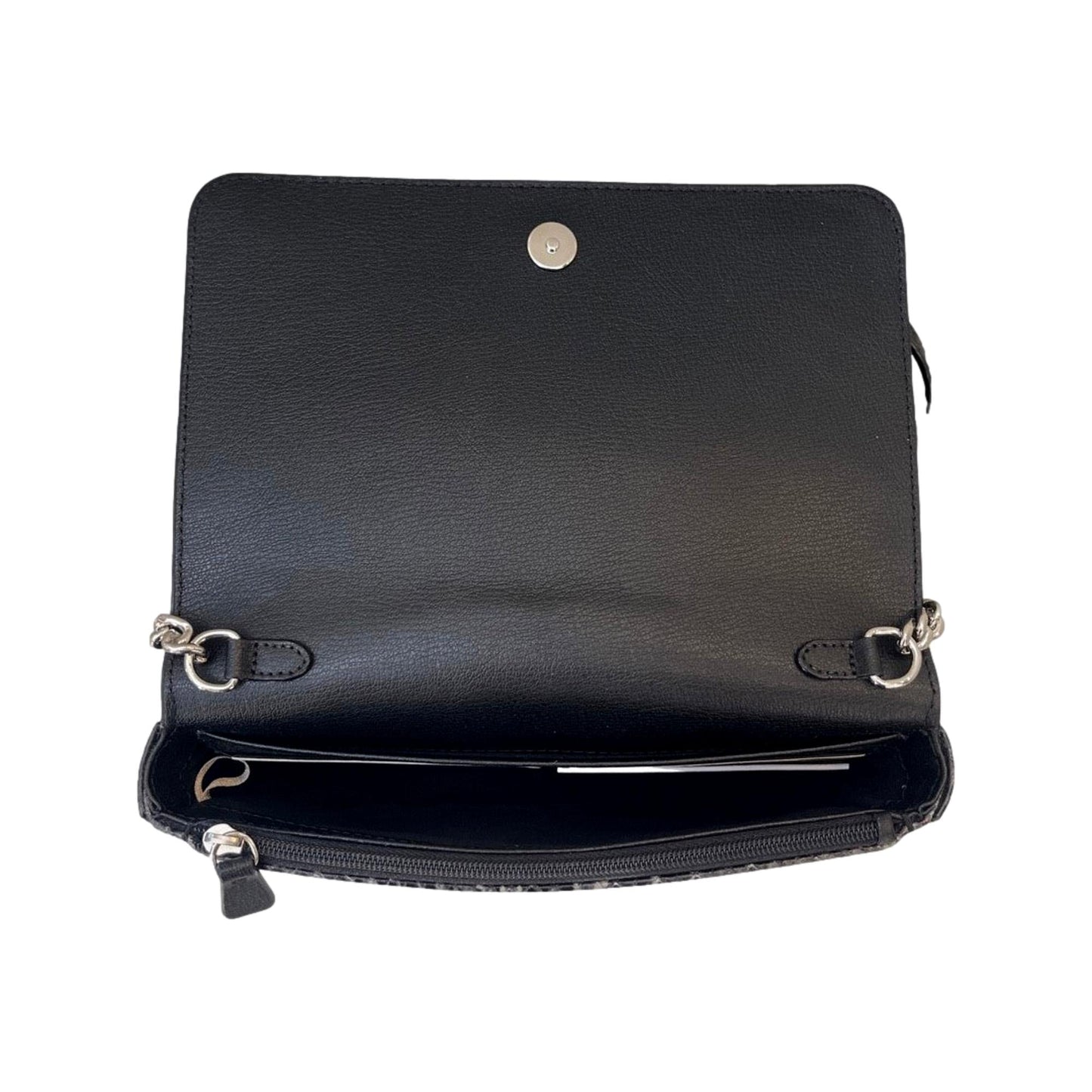 Jimmy Choo Martina Anthracite Snake Printed Leather Chain Wallet OPSL | 028