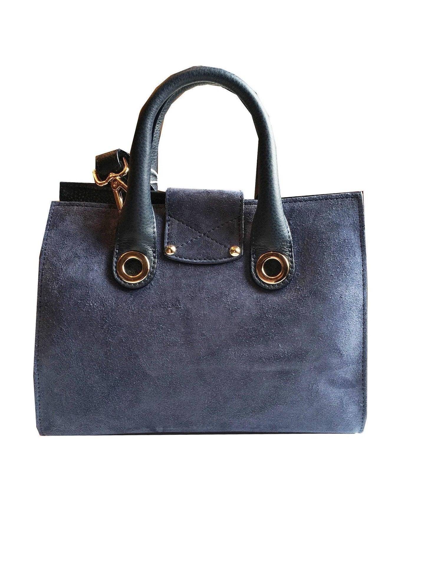 Jimmy Choo Riley Small Navy Blue Suede Top Handle Crossbody Bag OCERT028