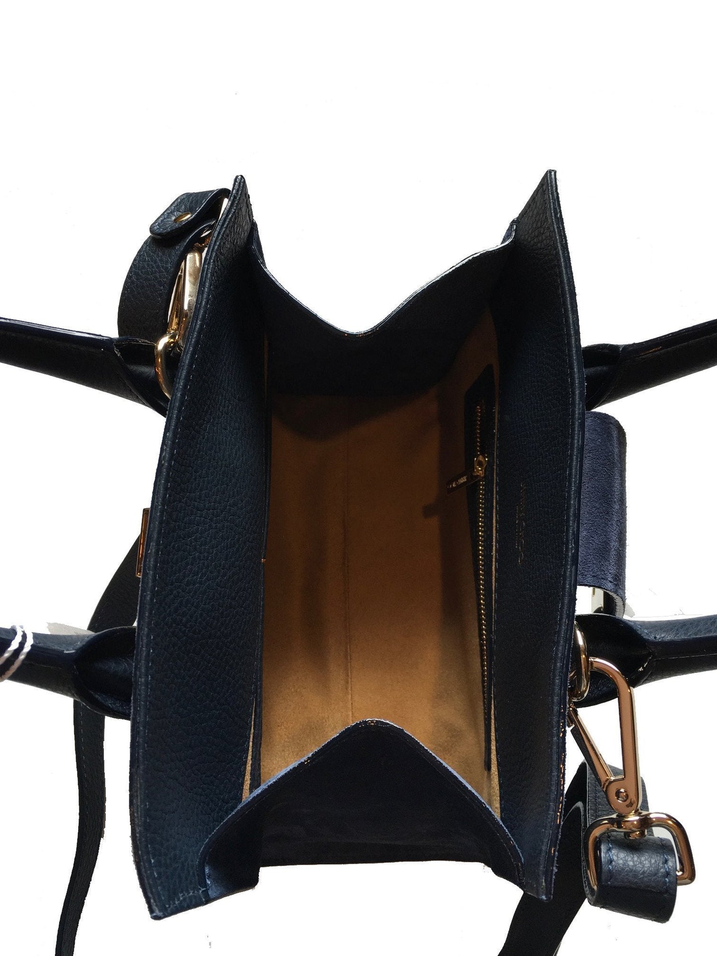 Jimmy Choo Riley Small Navy Blue Suede Top Handle Crossbody Bag OCERT028