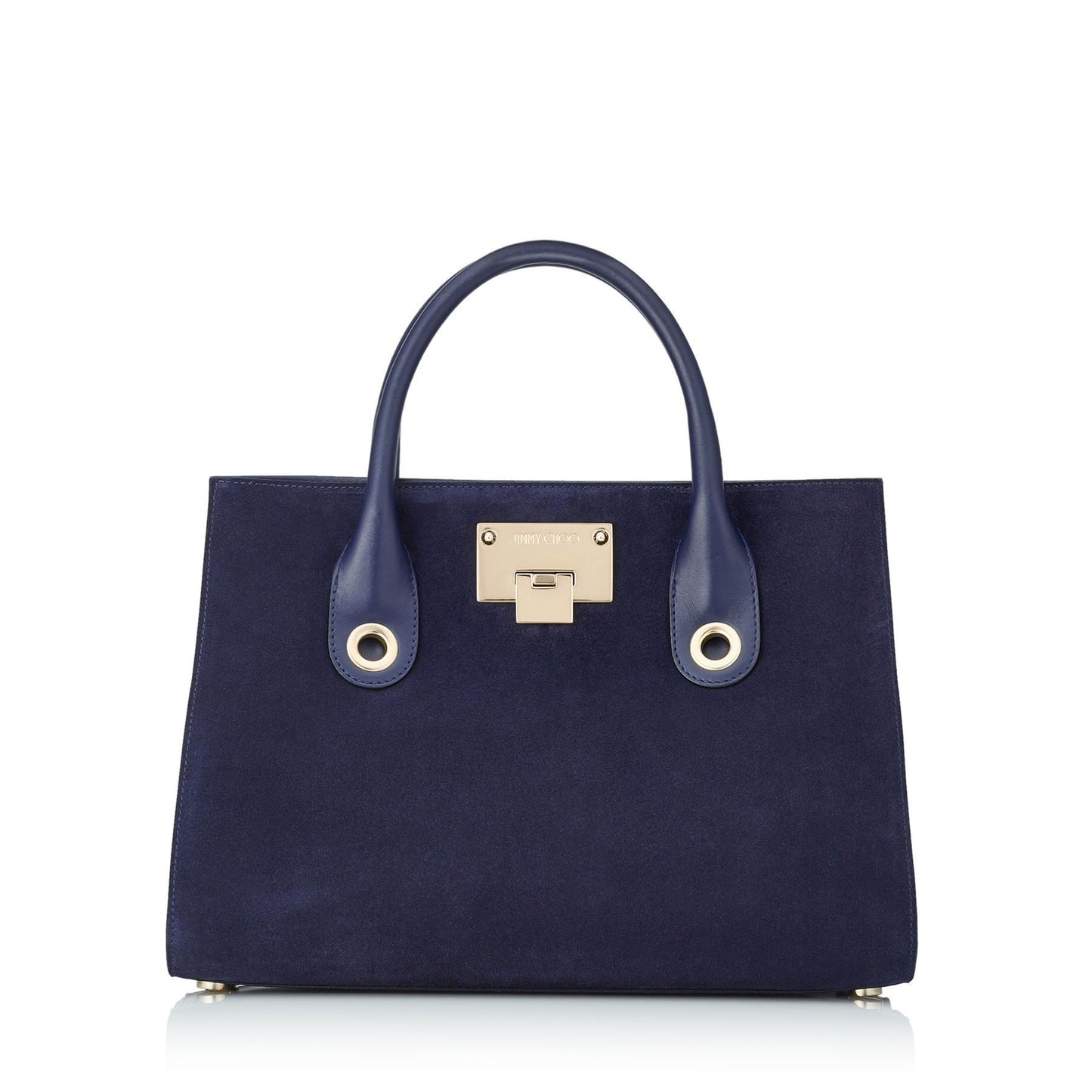 Jimmy Choo Riley Small Navy Blue Suede Top Handle Crossbody Bag OCERT028