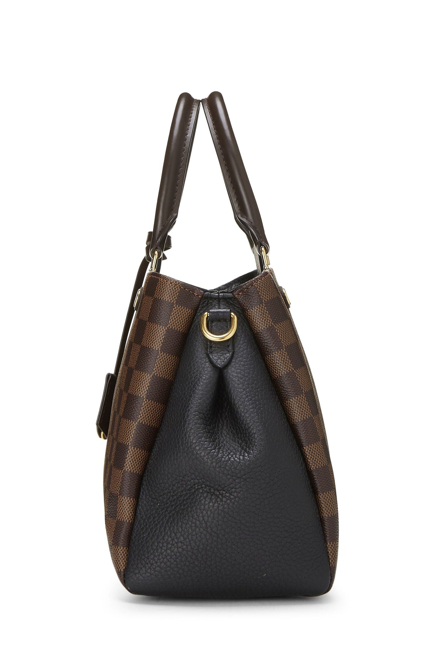 Louis Vuitton Brittany Damier Brown Black Leather Satchel Bag