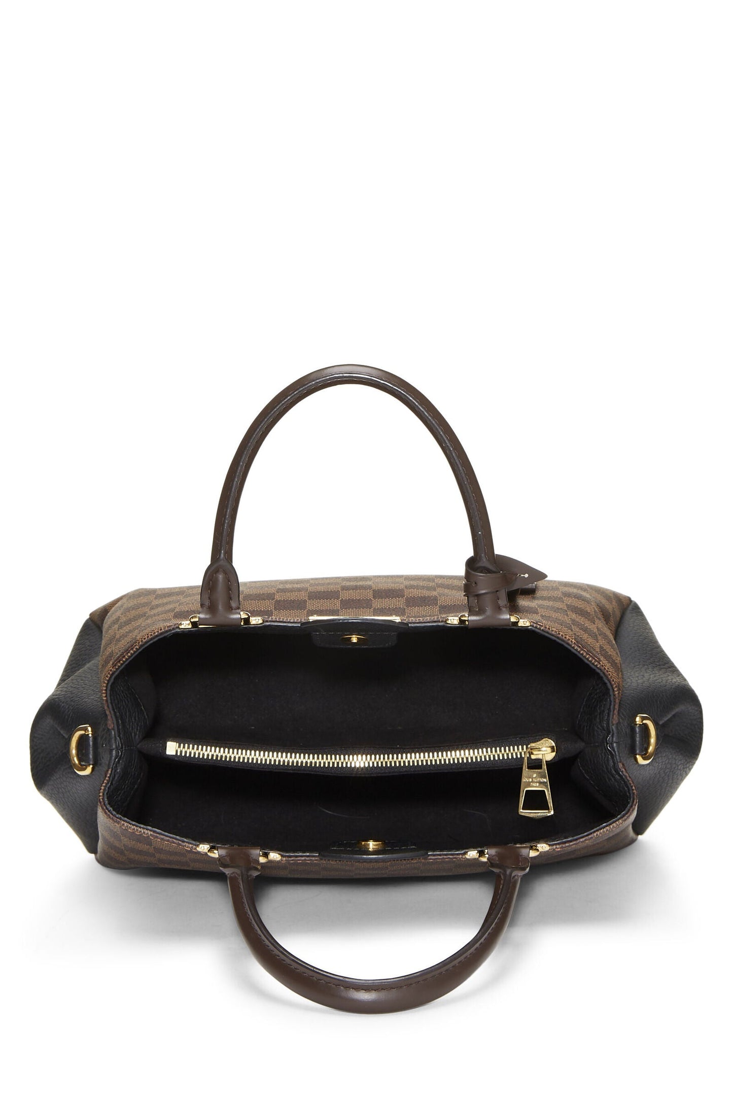 Louis Vuitton Brittany Damier Brown Black Leather Satchel Bag