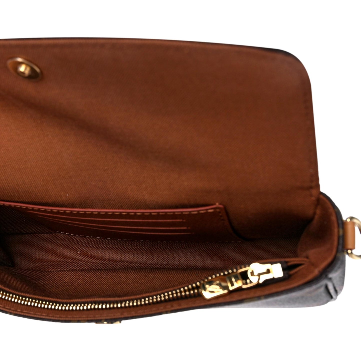 Louis Vuitton Ivy Brown Monogram Wallet on Chain Crossbody Bag