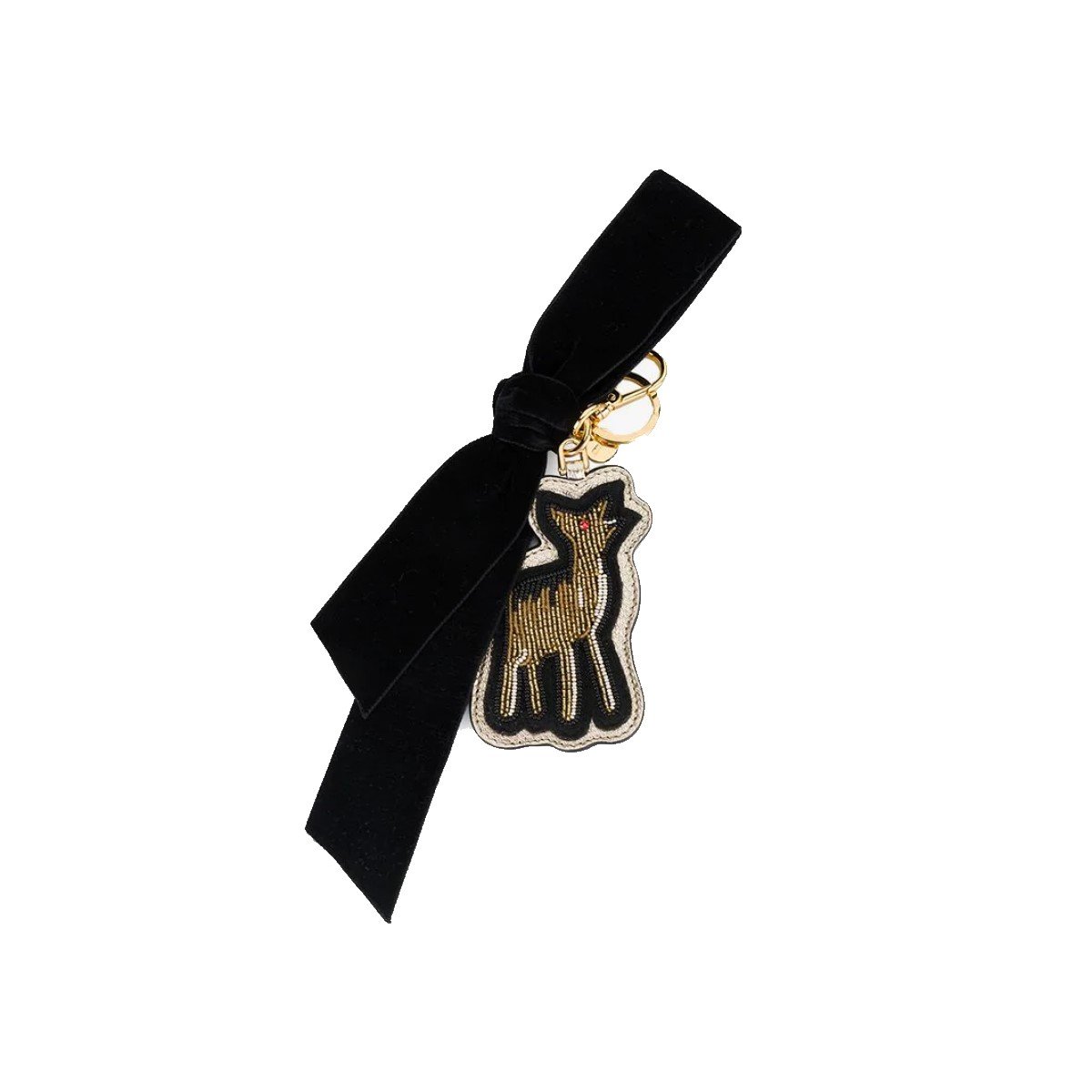 Miu Miu Trick in Pelle Trick Blason Beaded Deer Key Chain Charm Key Ring