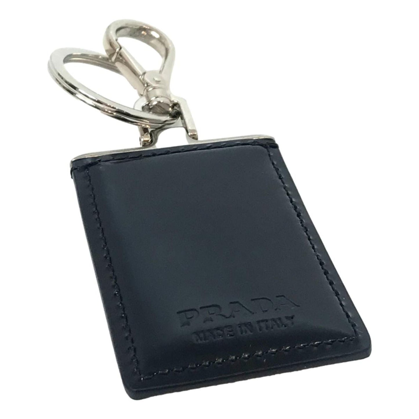 Prada Automobile Black Patent Leather Keychain