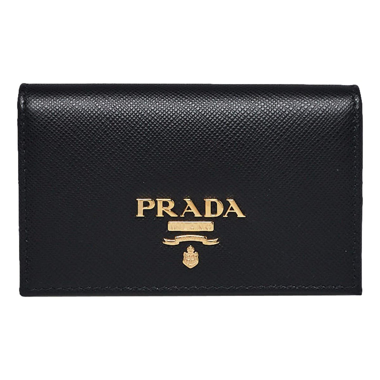 Prada Black Saffiano Leather Credit Card Case Wallet