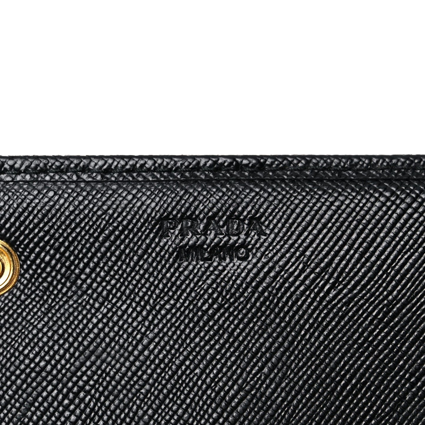 Prada Black Saffiano Leather Snap ID Holder Long Wallet