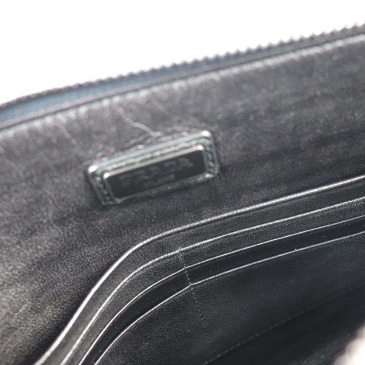 Prada Blue Saffiano Leather Briefcase Clutch 2NG05V