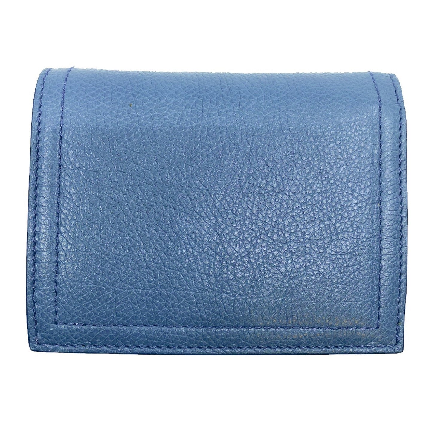 Prada City Glace Blue Cobalt Leather Bifold Snap Wallet 1MV204