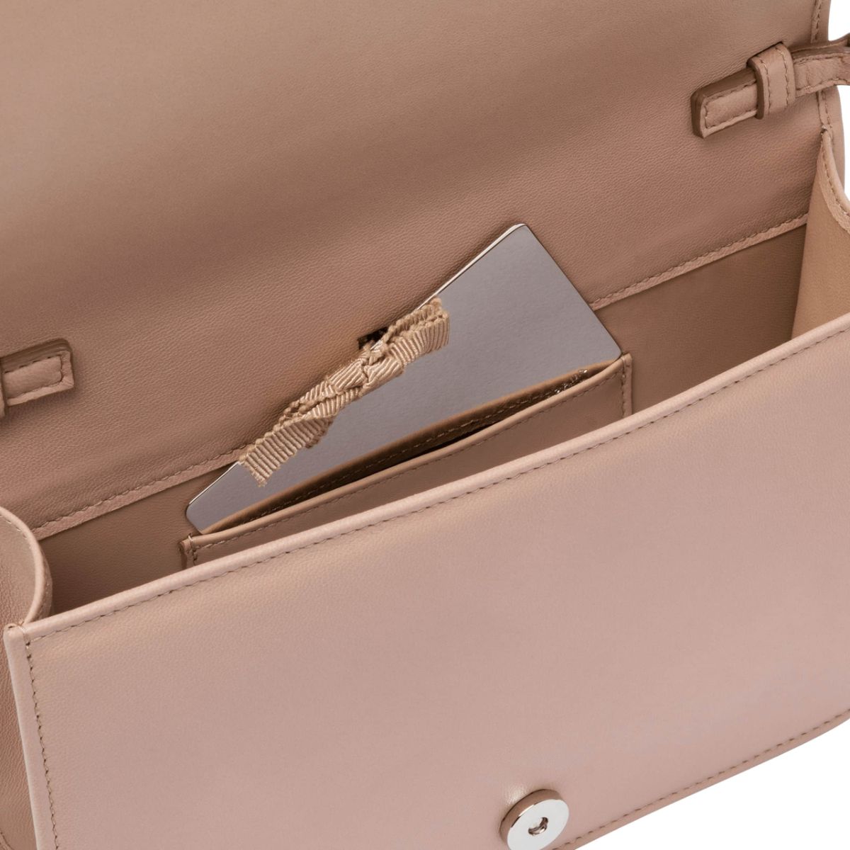 Prada Diagramme Cipria Beige Quilted Silver Chain Crossbody 1BP013