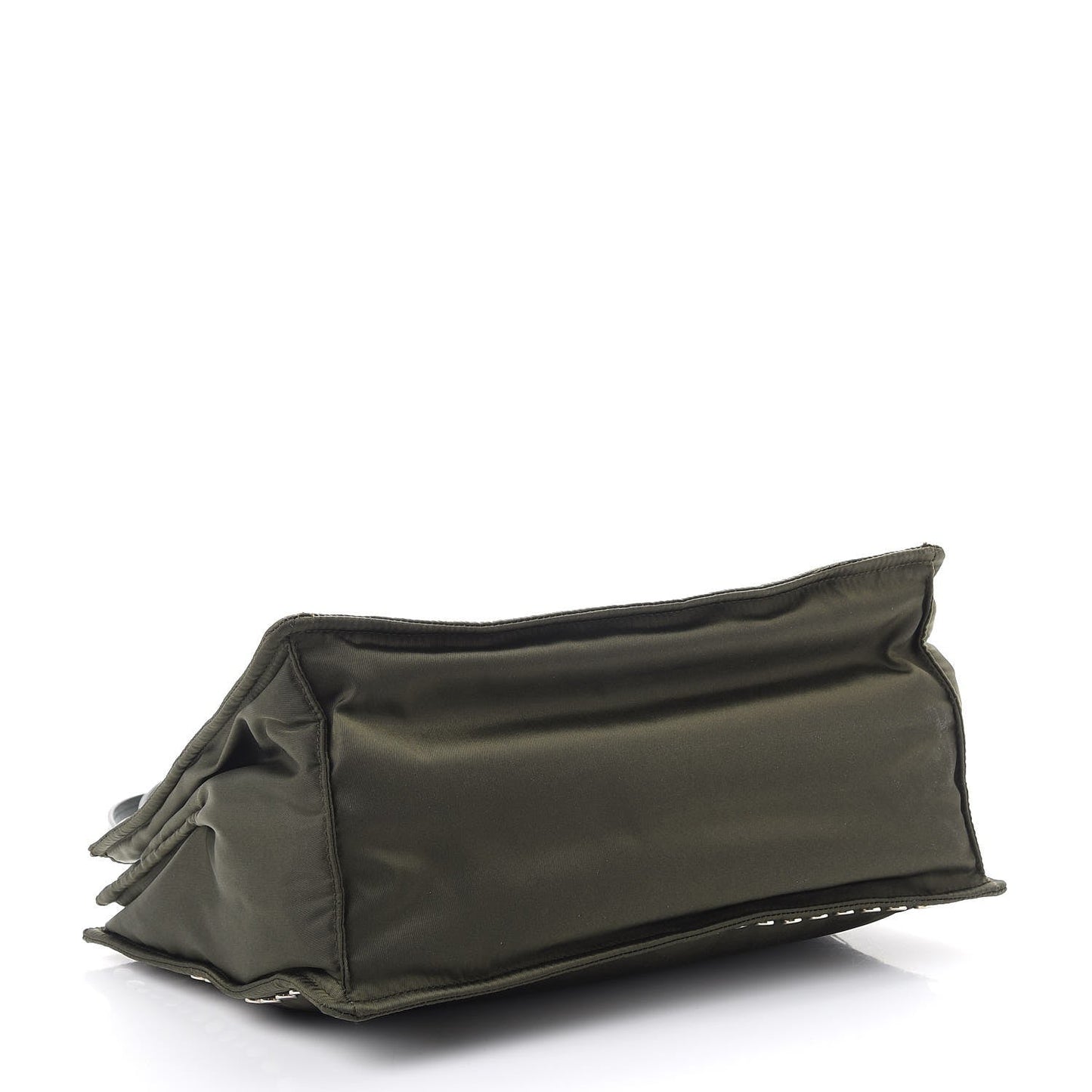 Prada Etiquette Tessuto Nylon Militaire Green Astral Studded Tote Bag 1BG122