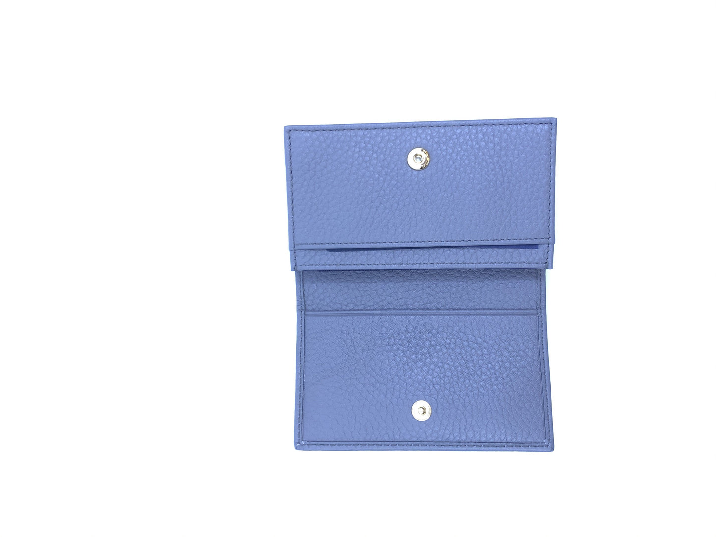 Prada Gray Vitello Grain Pebbled Leather Credit Card Case Wallet 1MC122