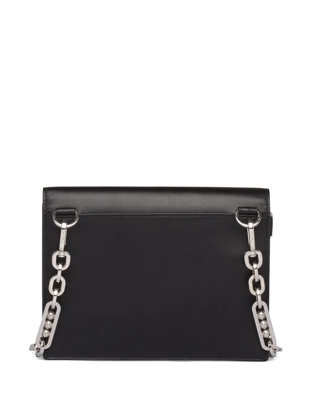 Prada Black City Calfskin Leather Green Jewels Chain Shoulder Bag 1DH101