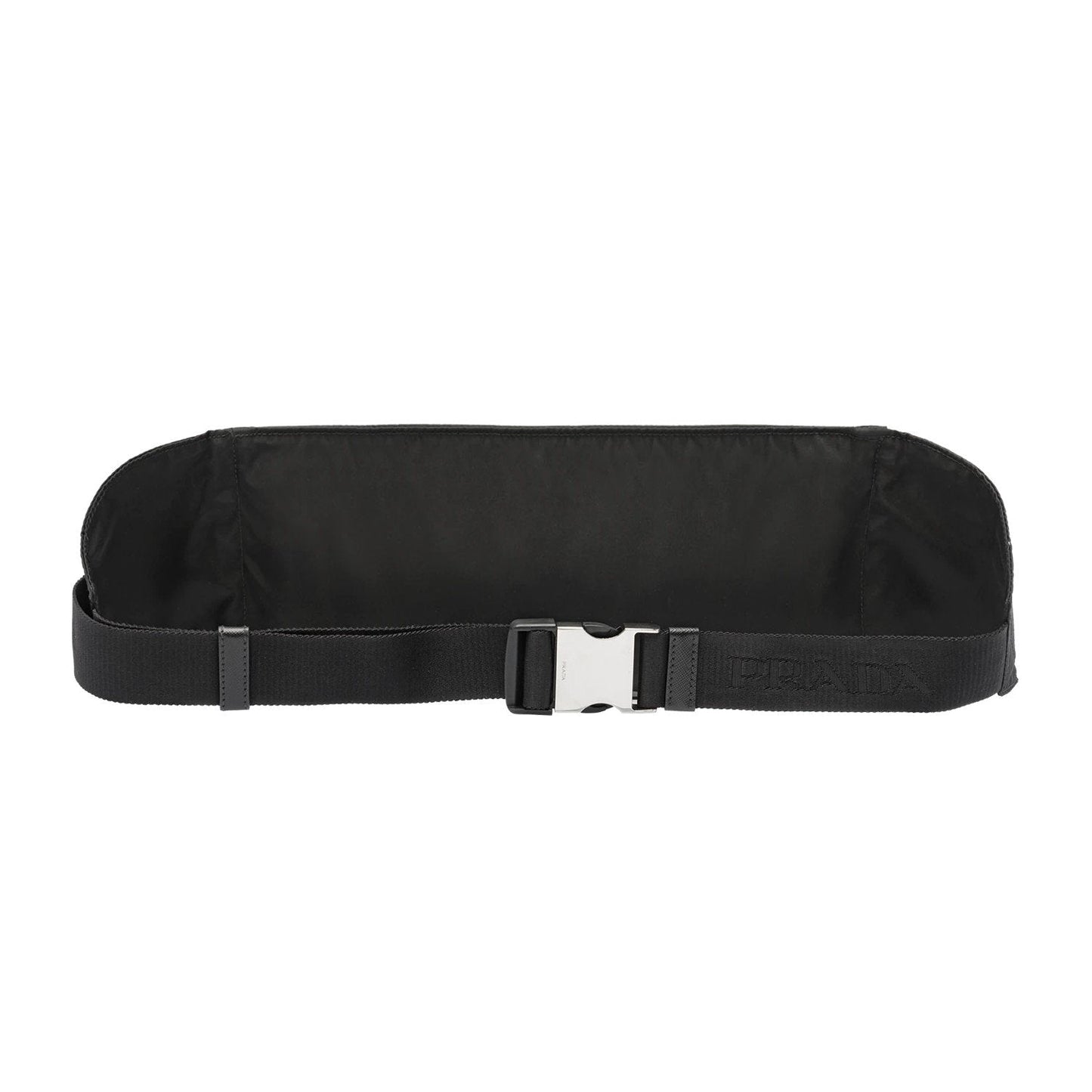 Prada Marsupio Black Nylon Saffiano Trim Triangle Logo Belt Bag 2VL132