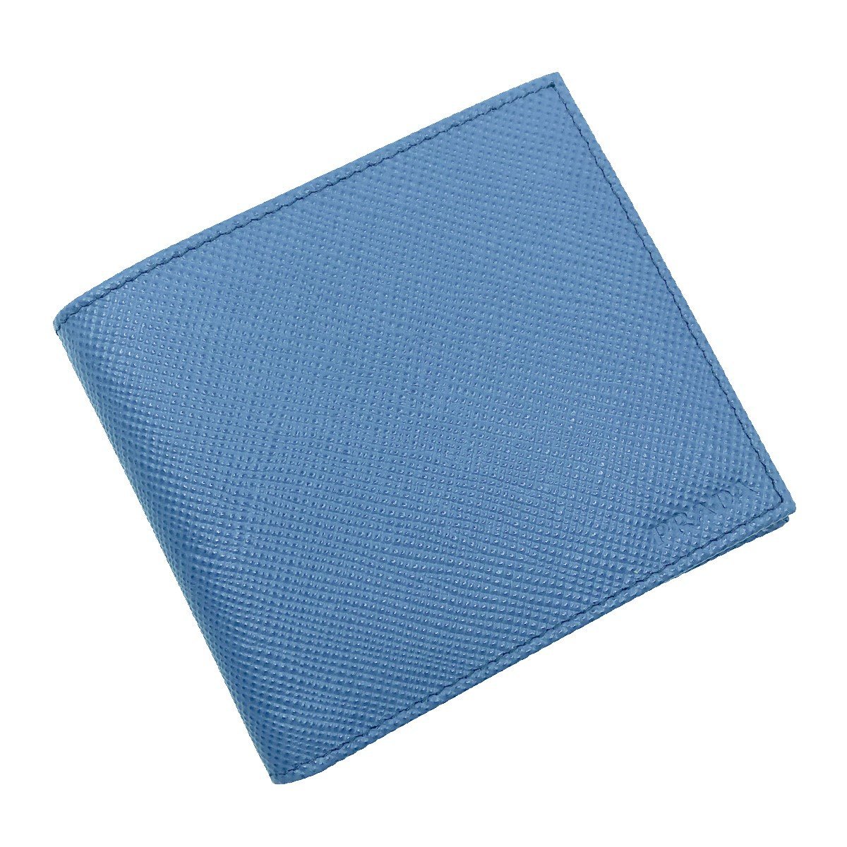 Prada Mens Blue Cobalto Saffiano Cuir Engraved Logo Leather Bifold Wallet 2MO513