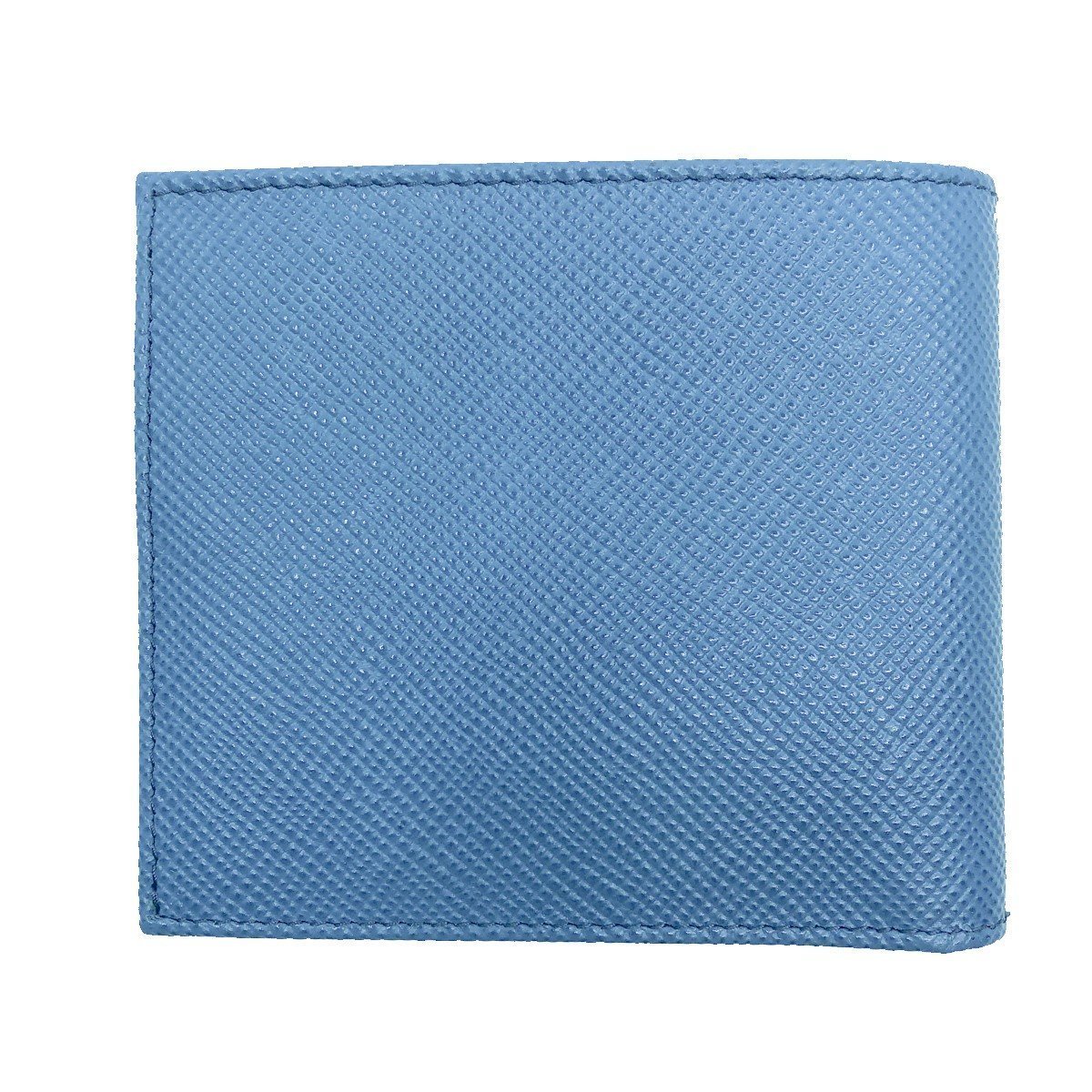 Prada Mens Blue Cobalto Saffiano Cuir Engraved Logo Leather Bifold Wallet 2MO513