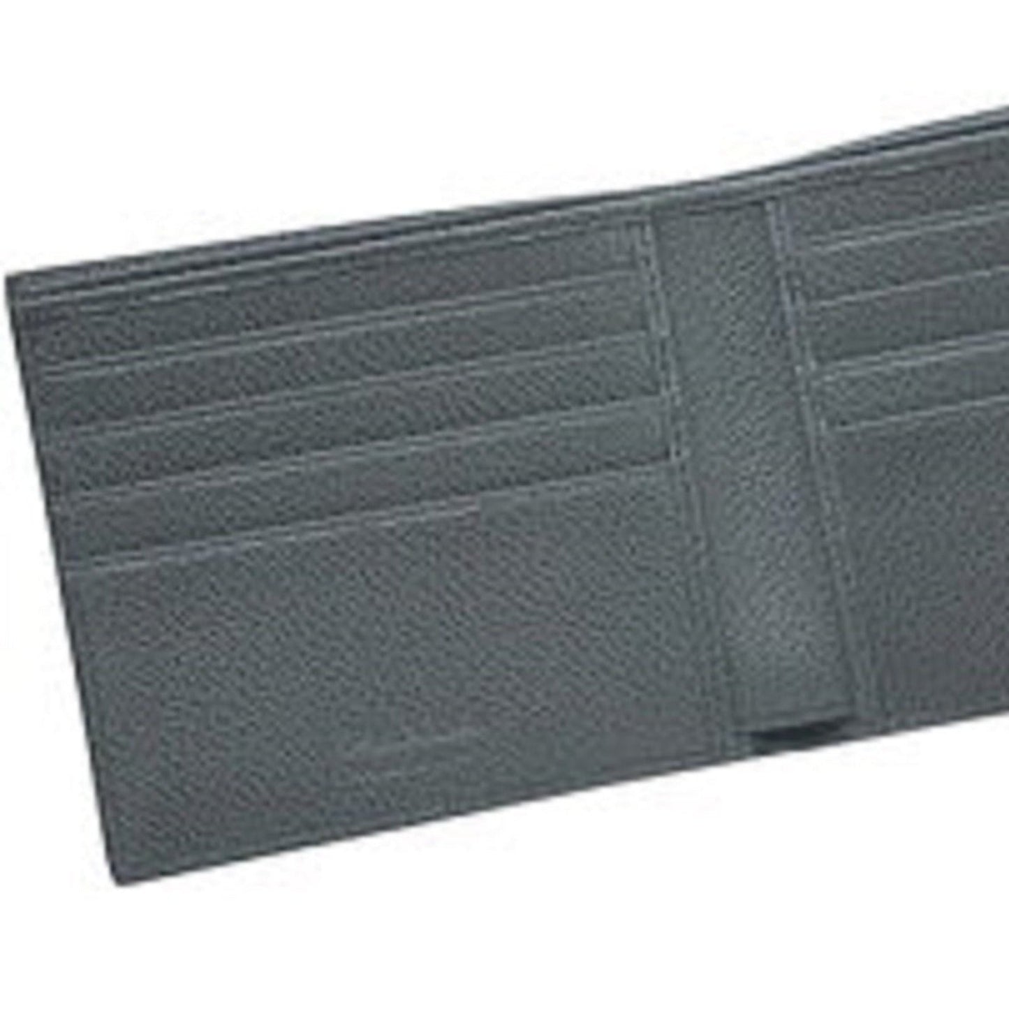 Prada Mens Bifold Vitello Micro Grain Gray Leather Triangle Logo Bifold Wallet