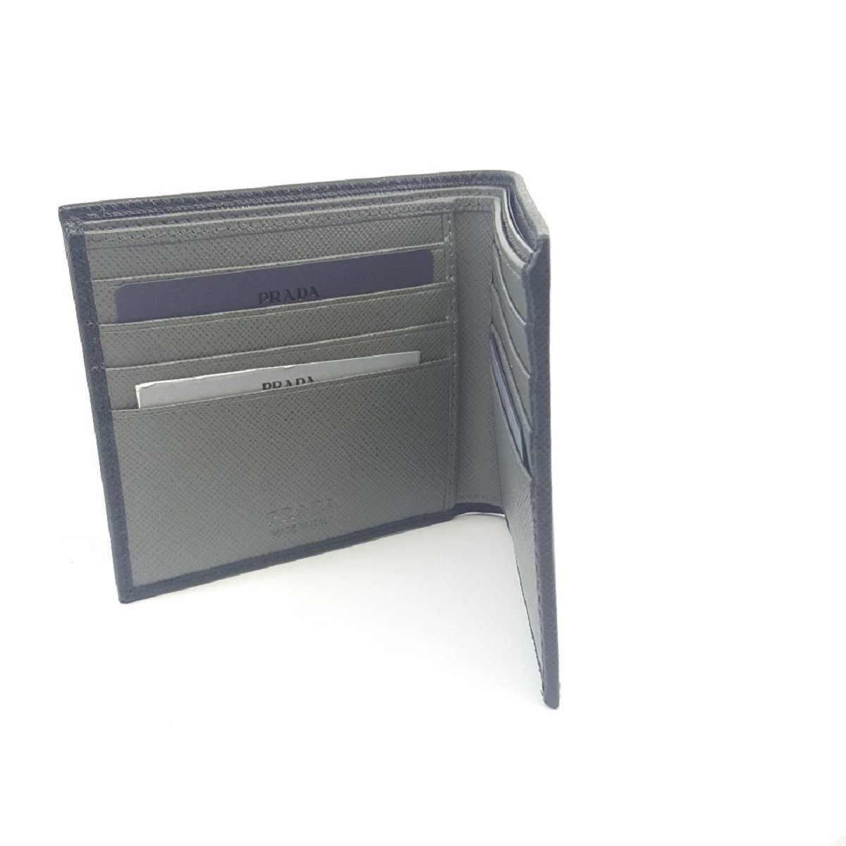 Prada Mens Saffiano Leather Black Bifold Wallet 2MO513