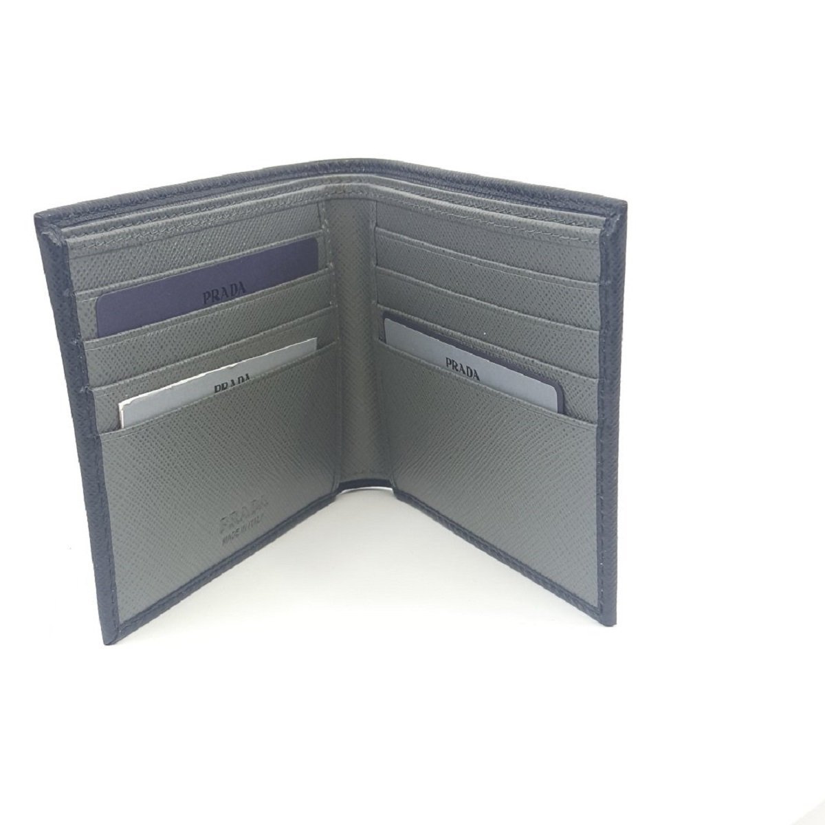 Prada Mens Saffiano Leather Black Bifold Wallet 2MO513