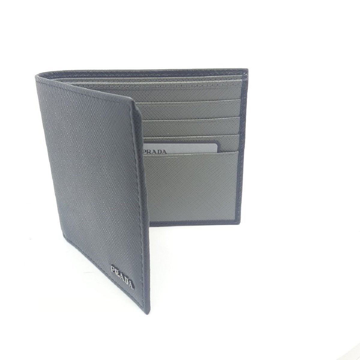 Prada Mens Saffiano Leather Black Bifold Wallet 2MO513