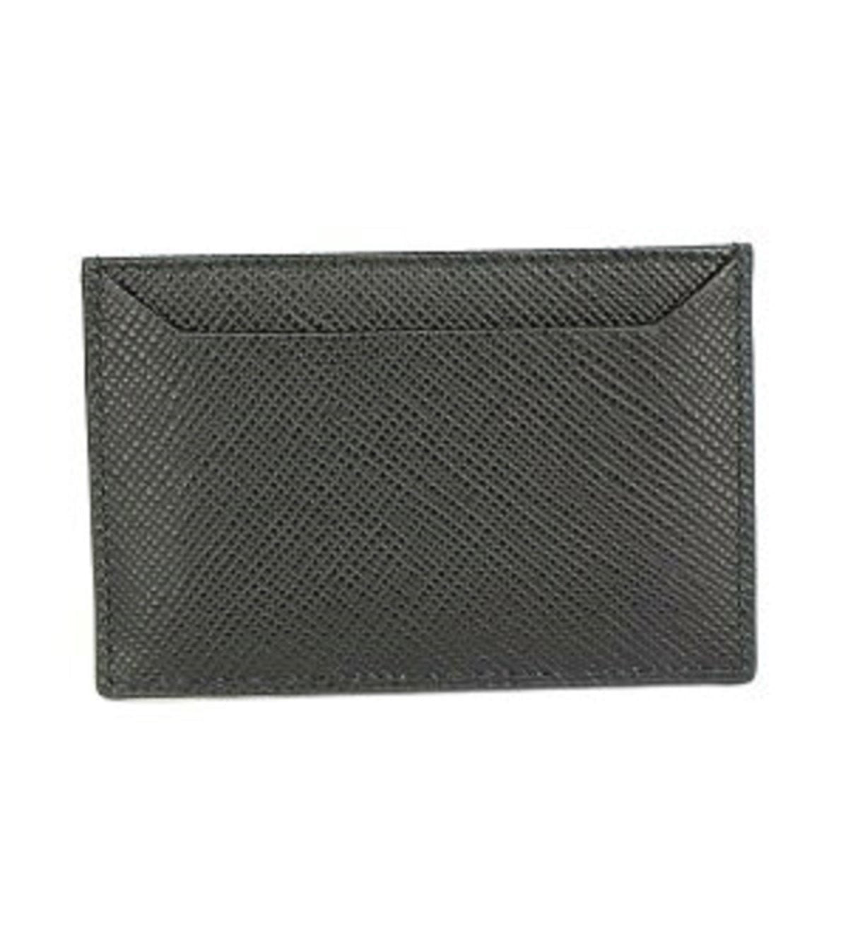 Prada Nero Black Saffiano Men's Leather Wallet Credit Card Holder