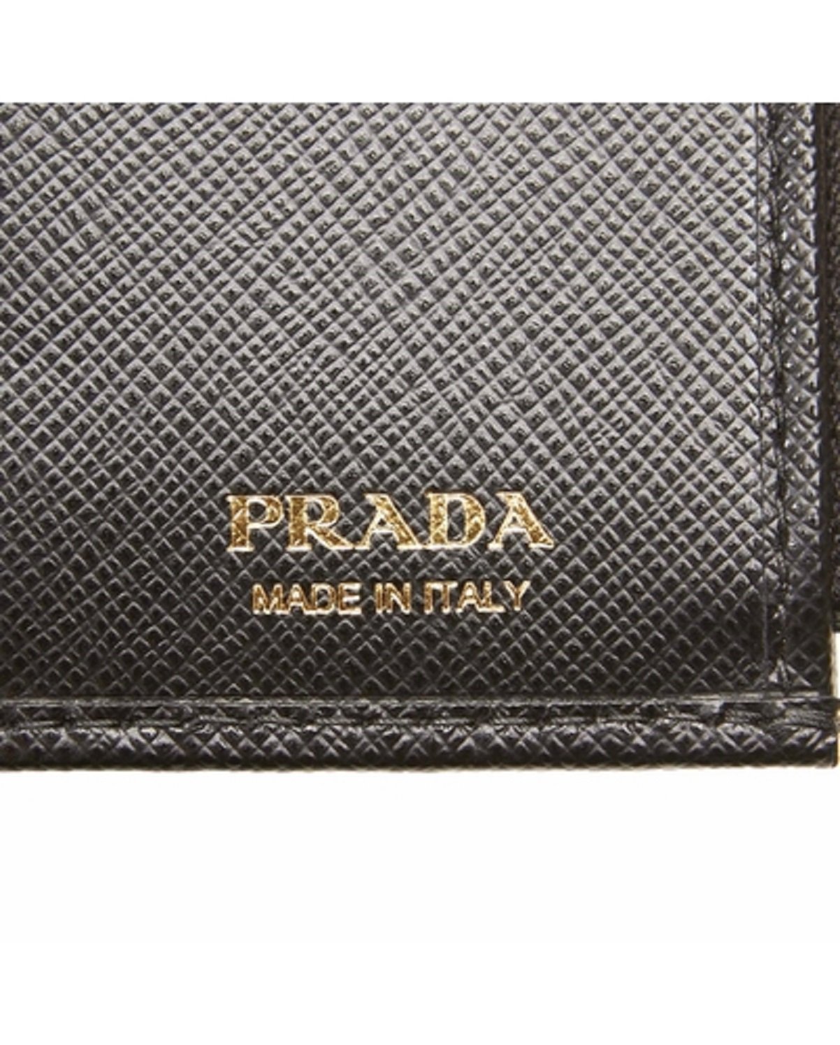 Prada Portafoglio Lampo Black Saffiano Fiocco Black Bow Charm Wallet 1ML023