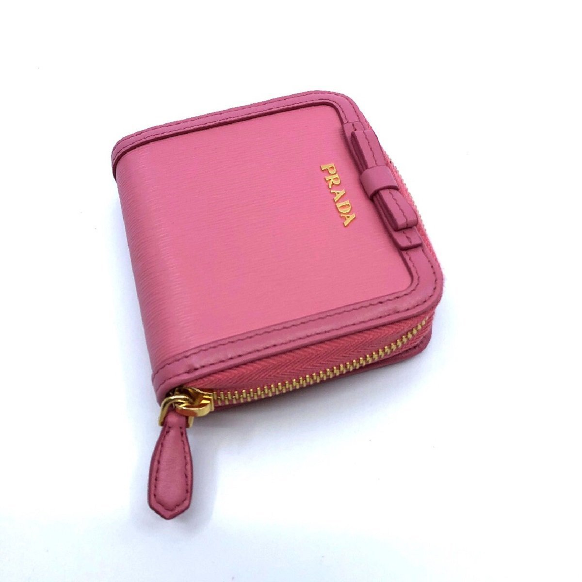 Prada Portafoglio Lampo Light Pink Vitello Move Zip Flap Bow Wallet 1ML522