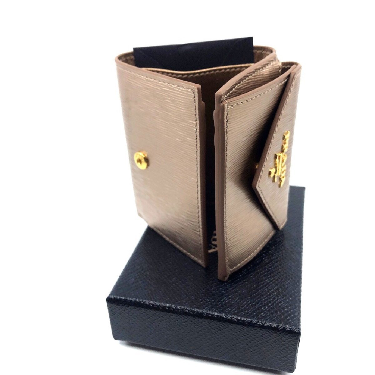 Prada Portafoglio Pattina Cipria Mordore Vitello Move Leather Wallet 1MH021