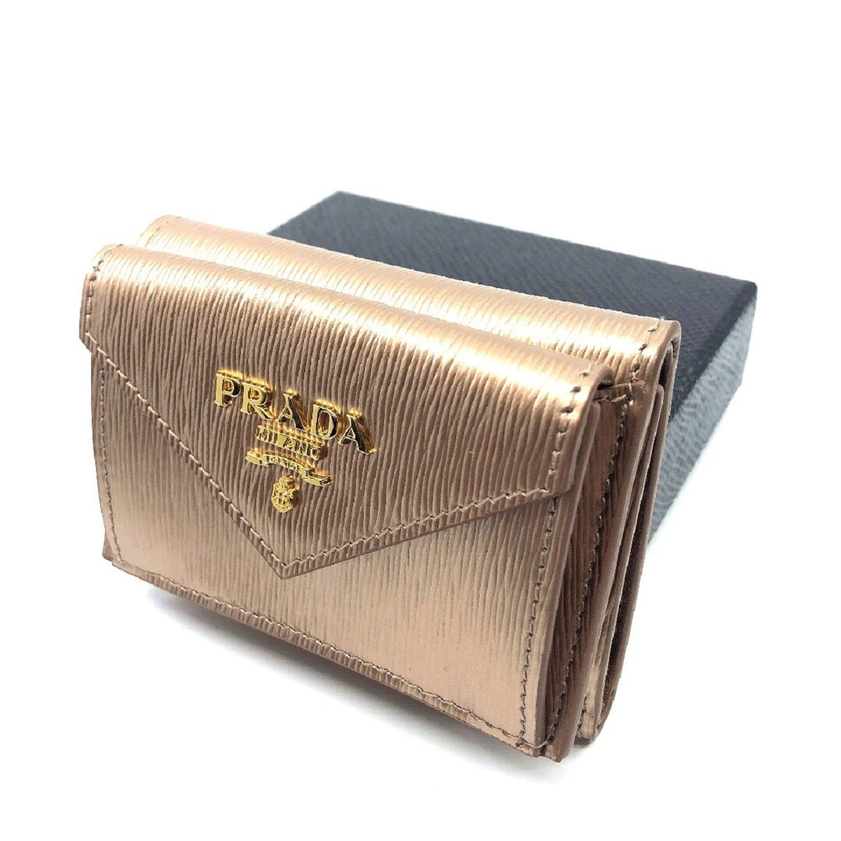 Prada Portafoglio Pattina Cipria Mordore Vitello Move Leather Wallet 1MH021