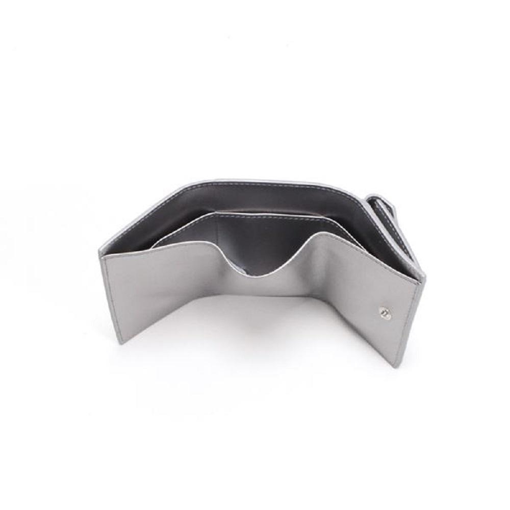 Prada Portafoglio Pattina Cromo Silver Vitello Move Envelope Flap Wallet 1MH021