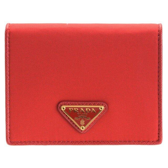 Prada Portafoglio Verticale Rosso Red Tessuto Leather Wallet 1MV204