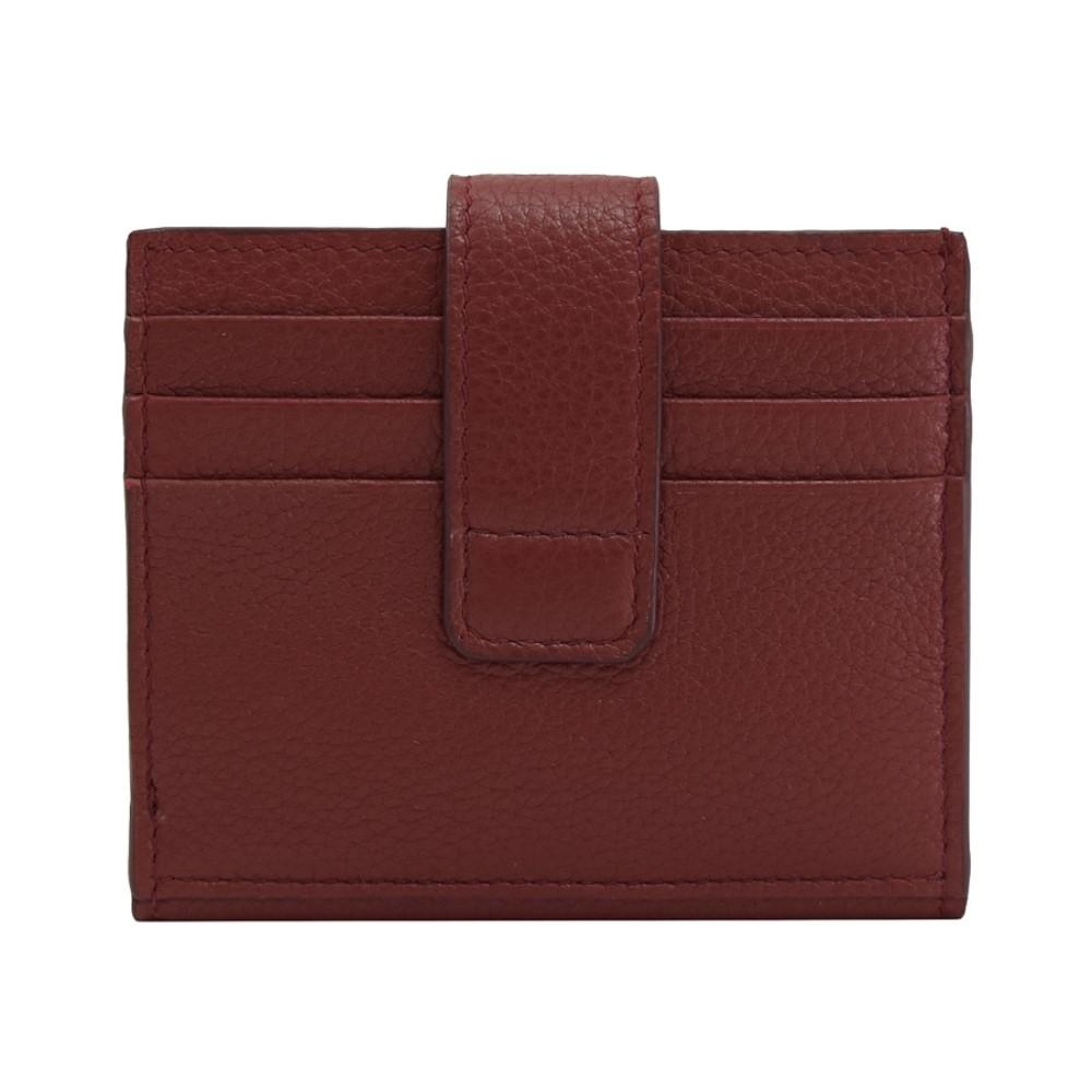 Prada Rubino Red Vitello Grain Leather Bifold Card Case Wallet 2MC049