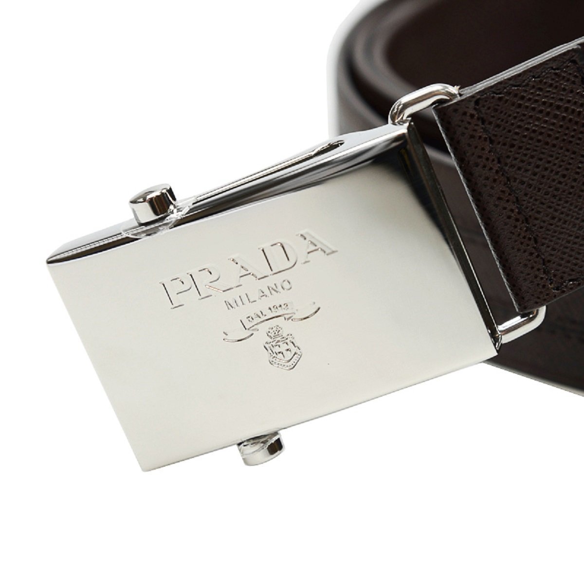 Prada Saffiano 1 Black Leather Belt 2CM009 Size: 95/38