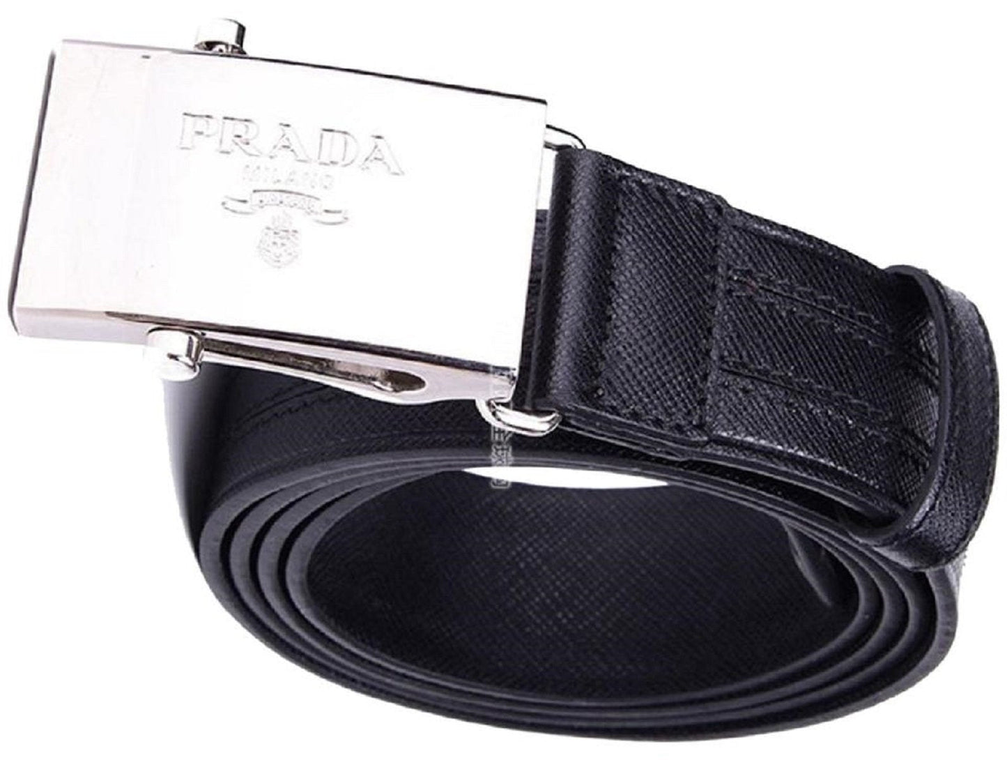 Prada Saffiano Black Leather Belt 2CM009 Size: 105/42