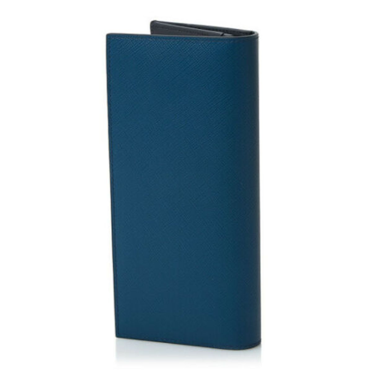 Prada Saffiano Blue Calf Leather Long Wallet Mens Billfold 2MV836