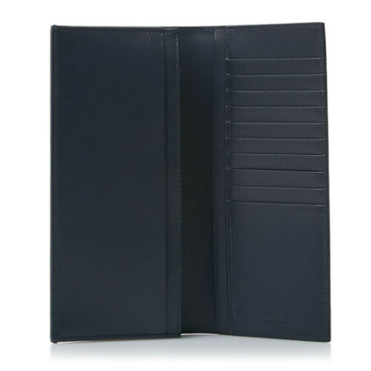 Prada Saffiano Blue Calf Leather Long Wallet Mens Billfold 2MV836
