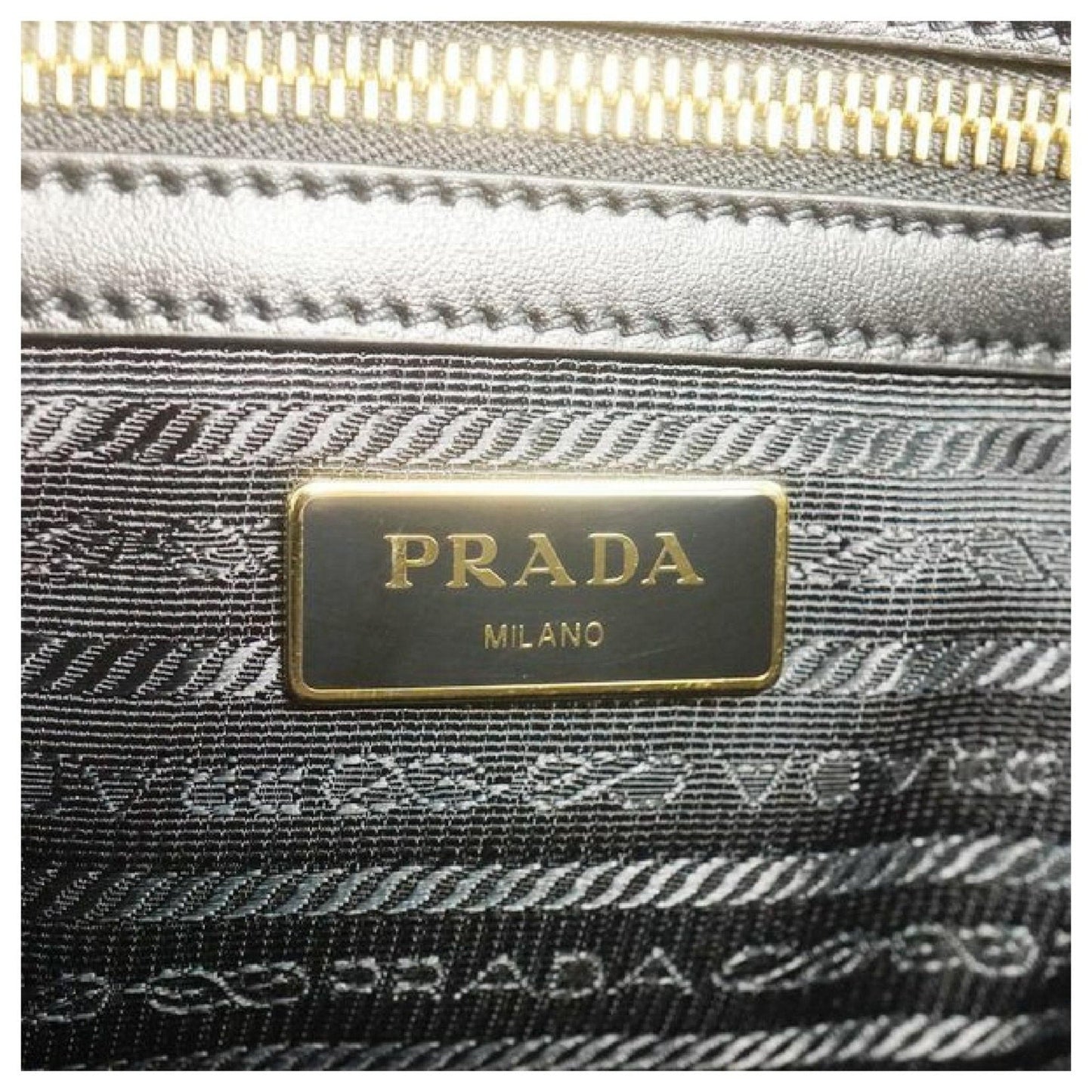 Prada Saffiano Borsa Black Leather Shoulder Tote Handbag