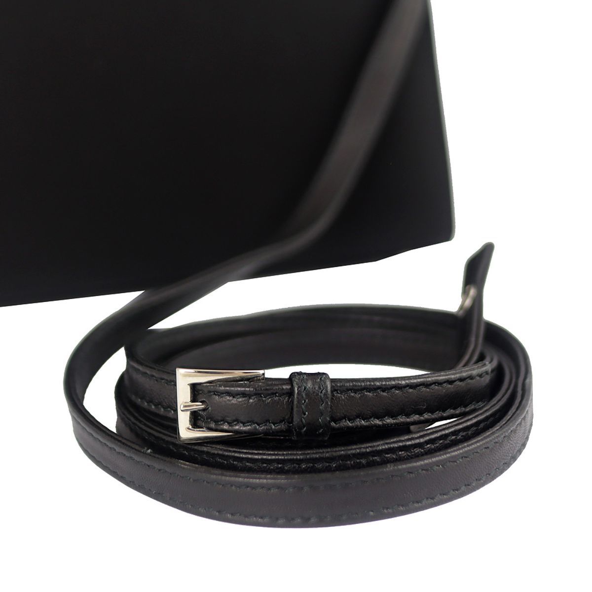 Prada Tessuto Foulard Handbag Silk Wrapped Handle Black Petalo 1BA656