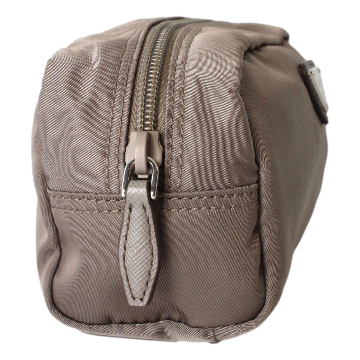 Prada Tessuto Nylon Argilla Grey Cosmetic Case Necessaire Bag 1NA350