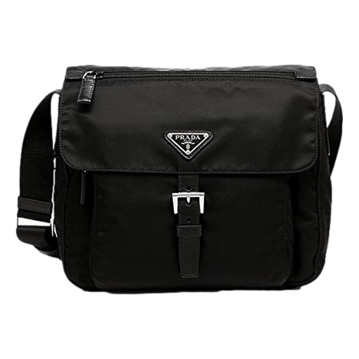 Prada Re Edition Nylon Tessuto Saffiano Leather Black Messenger Bag