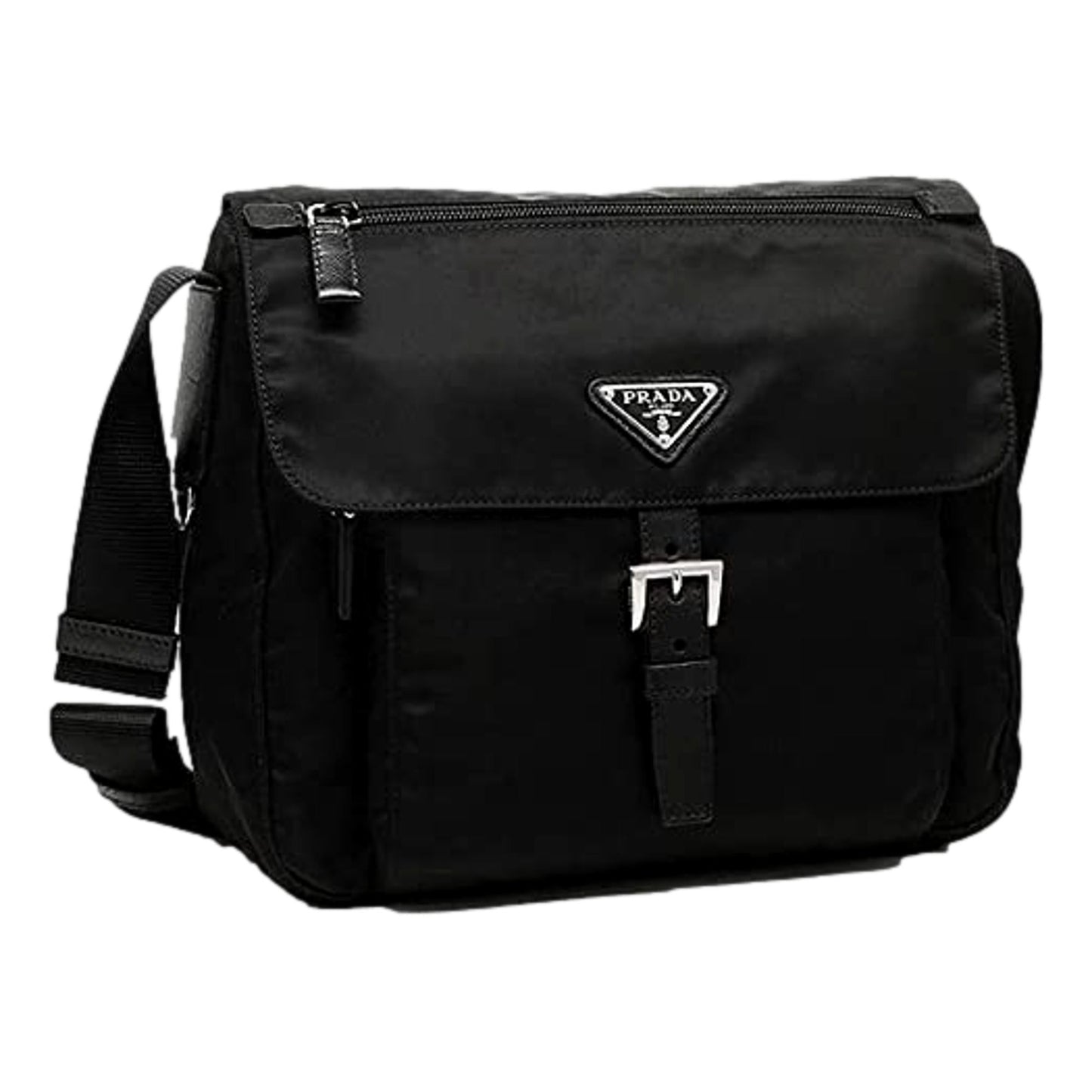 Prada Re Edition Nylon Tessuto Saffiano Leather Black Messenger Bag