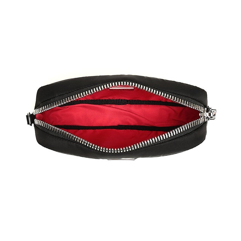 Prada Tessuto Black Red Nylon Mini Convertible Wristlet Crossbody Bag 1DH046