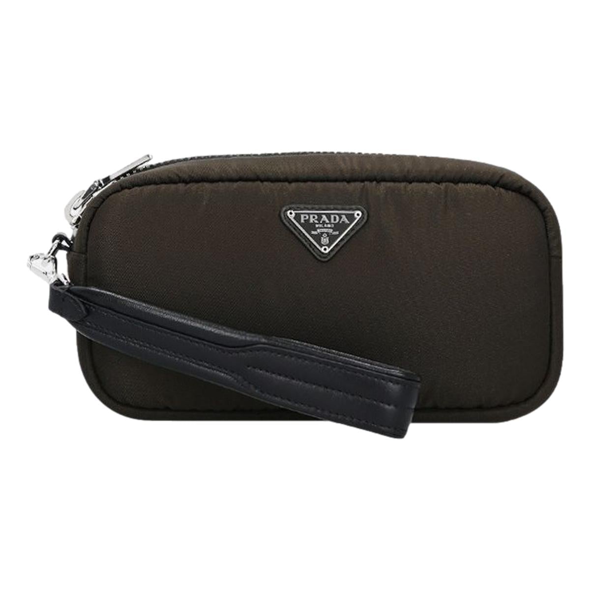 Prada Tessuto Green Nylon Mini Convertible Wristlet Crossbody Bag 1DH046