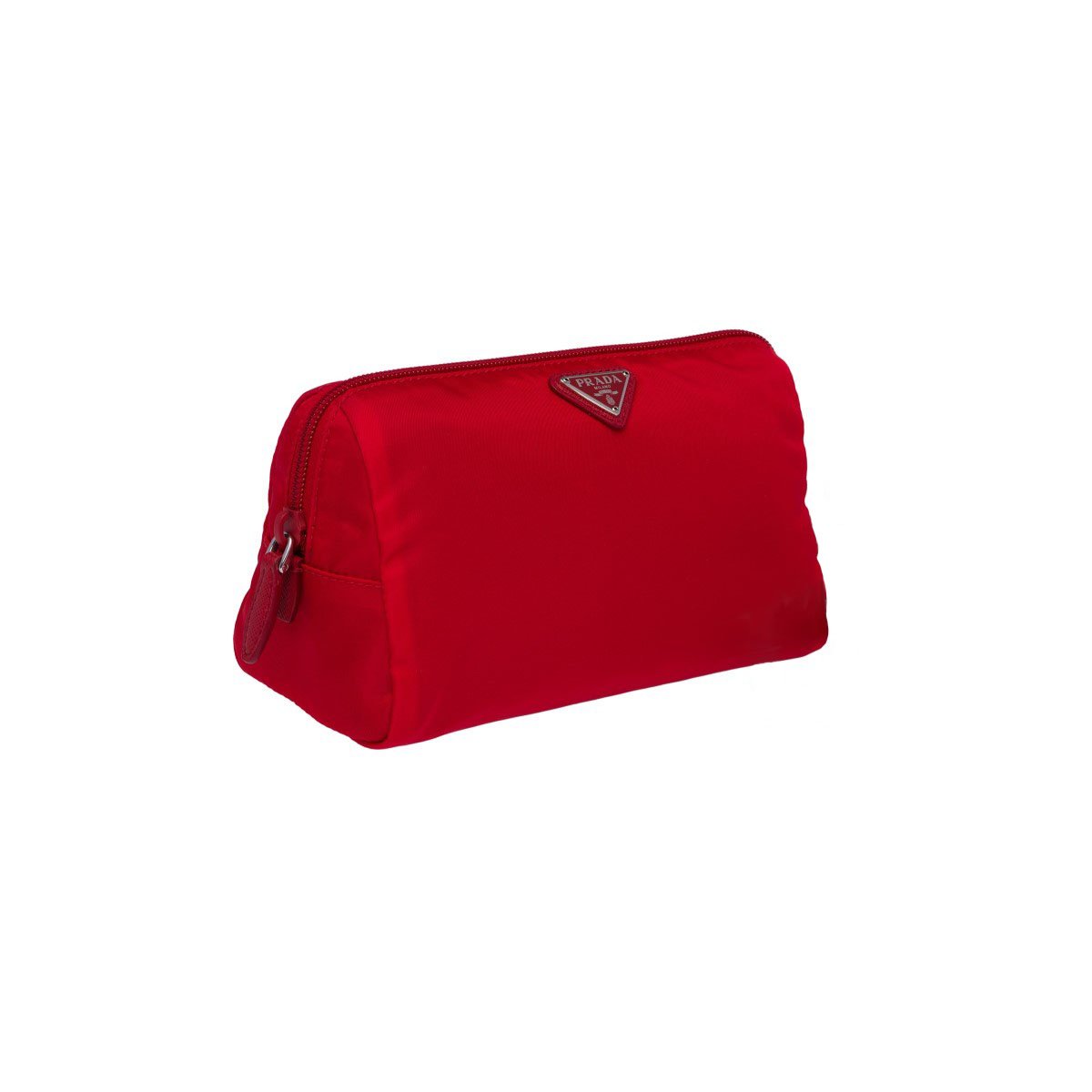 Prada Necessaire Tessuto Nylon Red Triangle Logo Toiletry Case 1NA693