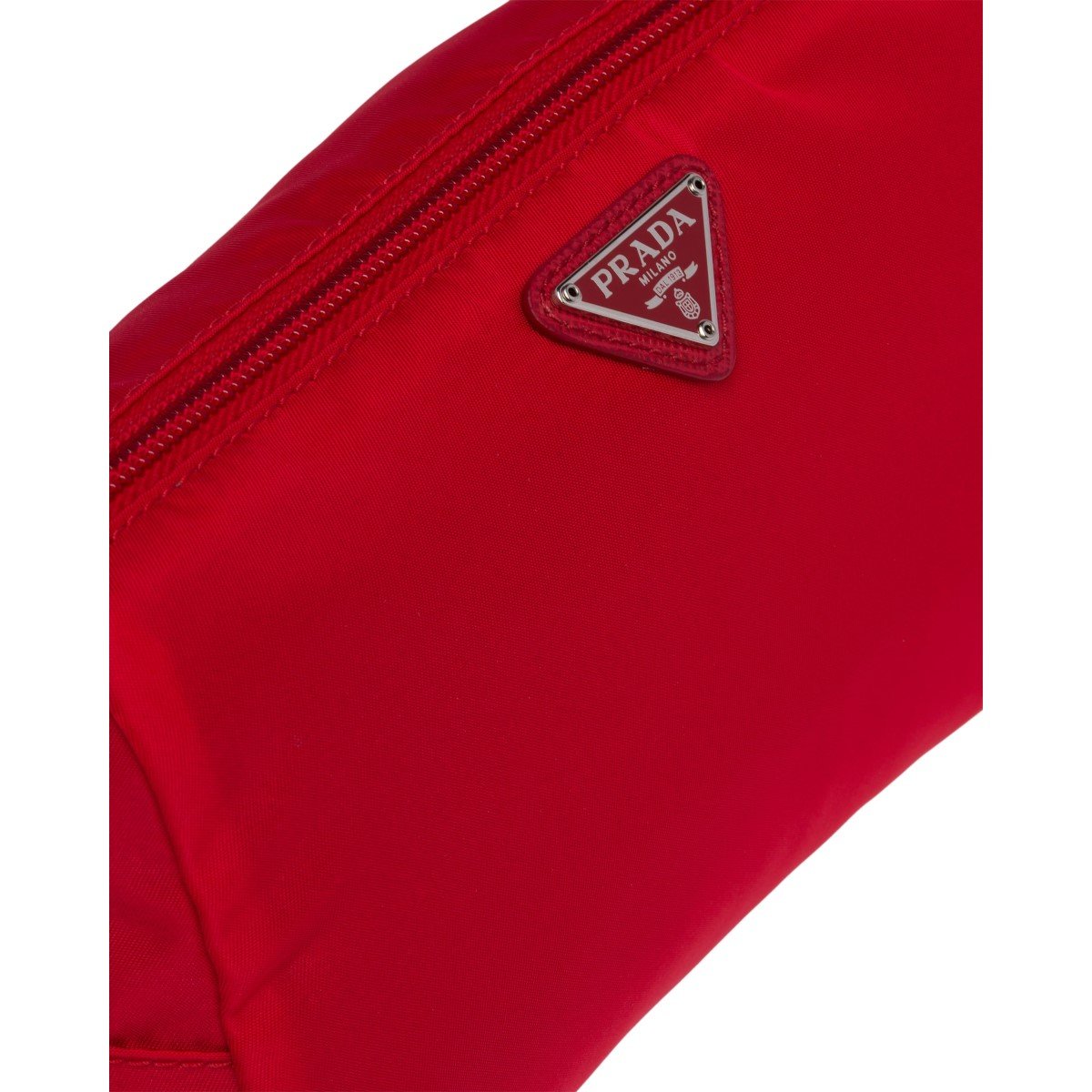 Prada Necessaire Tessuto Nylon Red Triangle Logo Toiletry Case 1NA693