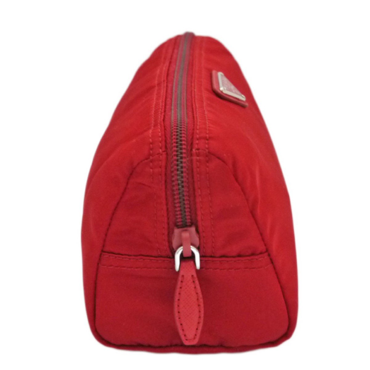 Prada Necessaire Tessuto Nylon Red Triangle Logo Toiletry Case 1NA693