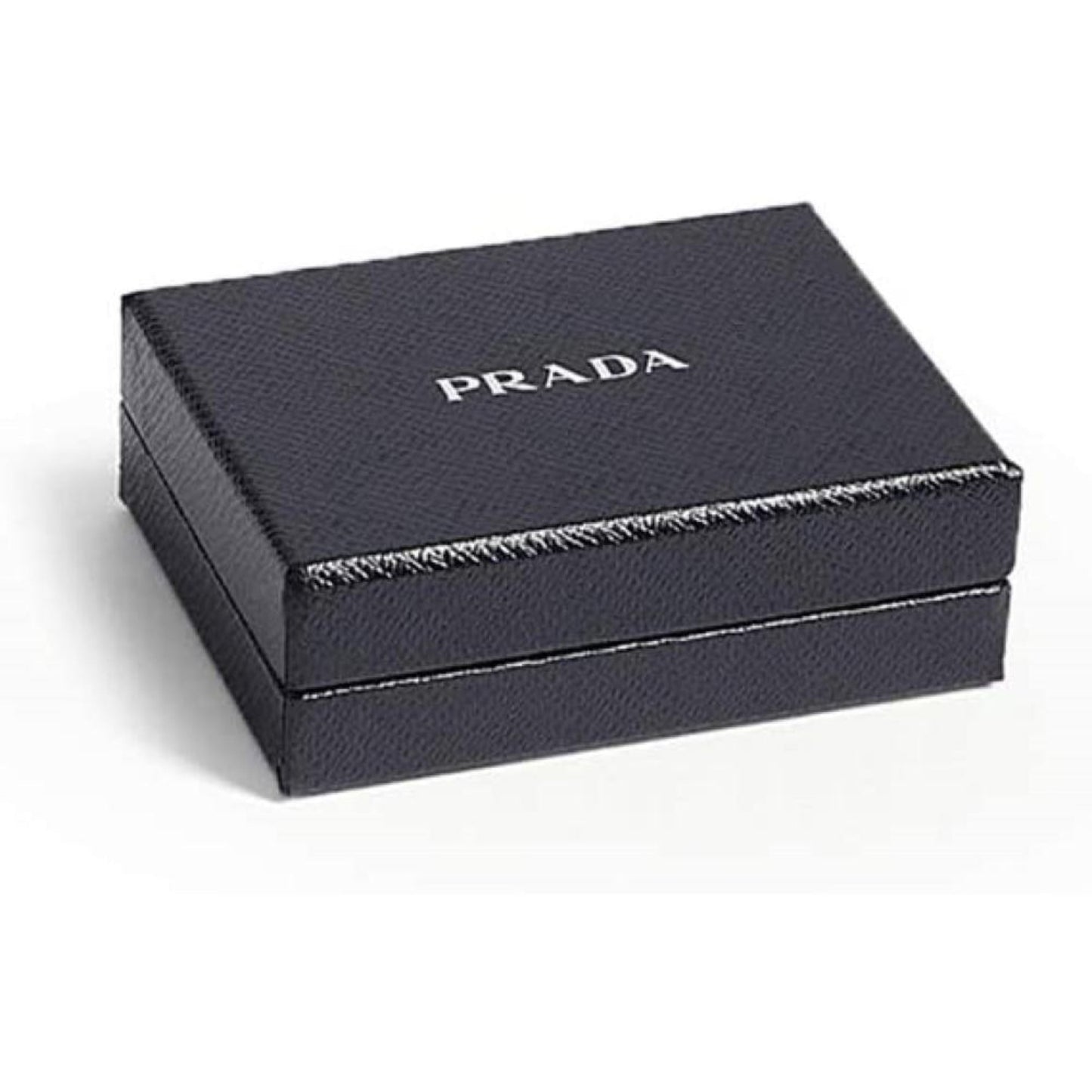 Prada Nero Black Vitello Leather Card Holder Triangle Logo